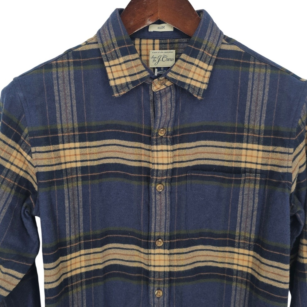 J.Crew Mens Slim Fit Flannel Tartan Plaid Button Down Shirt  K4011 Small‎ New